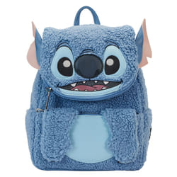 Loungefly Stitch zaino Zaino casual Blu Felpato, Poliuretano