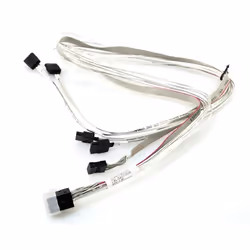 Supermicro CBL-SAST-0556, mini SAS, 4 x SATA, Maschio/Maschio, Nero, Bianco