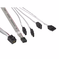 Supermicro MiniSAS / 4 SATA 0.55 m, 0,55 m, SFF 8087, 4 x SATA 7-pin, Grigio, Bianco