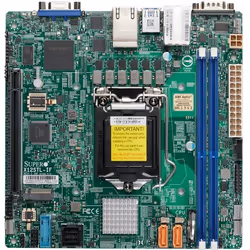 Supermicro MBD-X12STL-IF-O, Intel, LGA 1200 (Socket H5), Intel Xeon E, E-2300, DDR4-SDRAM, 64 GB
