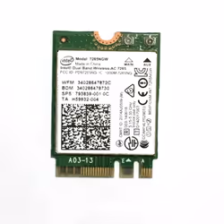 Intel 7265.NGWG.W, Interno, Wireless, PCI Express, WLAN, 867 Mbit/s, Verde