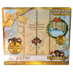 Wizarding World Harry Potter, calendario dell'avvento fosforescente 2024 Micro Magical Moments, 24 giocattoli a sorpresa, calendario dell'avvento di Natale adatto dai 6 anni in su