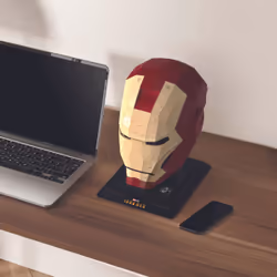 4D Build, kit di modellismo per puzzle 3D Marvel Iron Man da 96 pezzi con supporto | Elmo di Iron Man decorativo da tavolo | Giocattoli da costruzione | Puzzle 3D per adulti e ragazzi dai 12 anni in su - Vista aggiuntiva 5