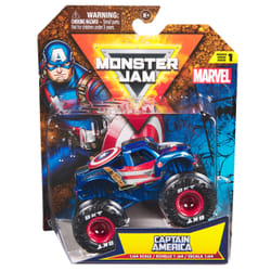 Monster Jam , veicolo Monster Truck ufficiale Marvel Captain America, veicolo die-cast, in scala 1:64, giocattoli per bambini dai 3 anni in su