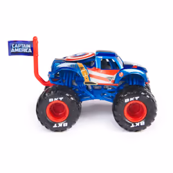 Monster Jam , veicolo Monster Truck ufficiale Marvel Captain America, veicolo die-cast, in scala 1:64, giocattoli per bambini dai 3 anni in su - Vista aggiuntiva 4