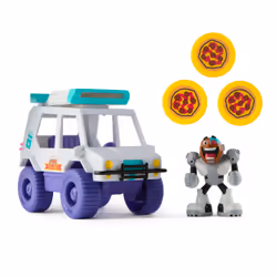 Teen Titans Go! T-Car Pizza Launcher, Auto, 3 anno/i, Plastica, Blu, Viola, Bianco