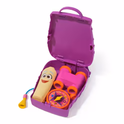Dora, Il mio zaino avventura con accessori per l'esplorazione‚ mappa retrattile, binocolo e bussola giocattolo, giocattoli per bambine e bambini dai 3 anni in su