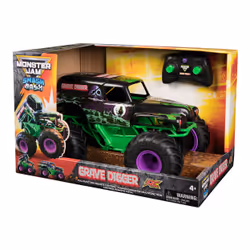 Monster Jam, Smash & Bash Grave Digger ufficiale, veicolo radiocomandato per interni ed esterni, veicolo Monster Truck riparabile in scala 1:15, giocattoli per bambini e bambine dai 4 anni in su - Vista aggiuntiva 7