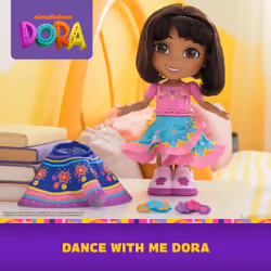 Dora, Dora Balla con me, bambola interattiva che balla con 2 gonne, frasi bilingue e musica, giocattoli per bambine e bambini dai 3 anni in su - Vista aggiuntiva 2