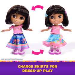 Dora, Dora Balla con me, bambola interattiva che balla con 2 gonne, frasi bilingue e musica, giocattoli per bambine e bambini dai 3 anni in su - Vista aggiuntiva 6