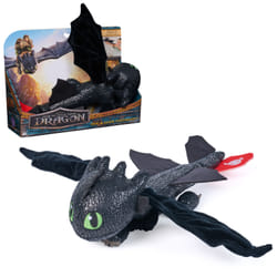 DreamWorks Dragons How to Train Your Dragon, giocattolo di peluche Toothless Vola e coccola, drago di peluche da 30,5 cm, giocattoli per bambini dai 4 anni in su