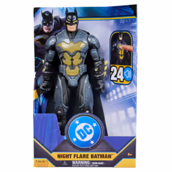 DC Comics , action figure Batman Night Flare da 30 cm con effetto luminoso e 24 suoni e frasi, giocattoli dei supereroi per bambini e bambine dai 4 anni in su, pile incluse - Vista aggiuntiva 5