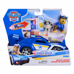 PAW Patrol : Search & Rescue, auto di pattuglia di salvataggio di Chase con 2 personaggi, auto della polizia giocattolo a retrocarica, giocattoli per bambini e bambine dai 3 anni in su - Vista aggiuntiva 2