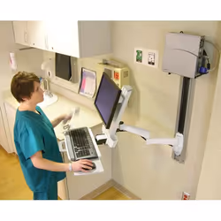 Ergotron 200 Series Combo Arm 24" Parete Bianco - Vista aggiuntiva 4