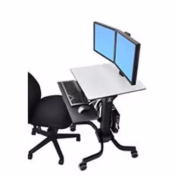 Ergotron WorkFit-C, Dual Sit-Stand Nero, Grigio Pannello piatto Carrello multimediale - Vista aggiuntiva 3