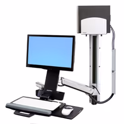 Ergotron StyleView Sit-Stand Combo System 24" Parete Alluminio