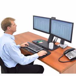 Ergotron WorkFit -A, Dual 22" Scrivania Nero - Vista aggiuntiva 4