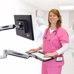 Ergotron LX Sit-Stand Wall Mount Keyboard Arm Acciaio inox - Vista aggiuntiva 5