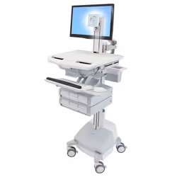 Ergotron StyleView, Carrello multimediale, Alluminio, Grigio, Bianco, Alluminio, Plastica, Zinco acciaio, Pannello piatto, 16 ...