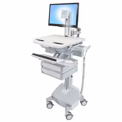 Ergotron StyleView, Carrello multimediale, Alluminio, Grigio, Bianco, Alluminio, Plastica, Zinco acciaio, Pannello piatto, 15 ...