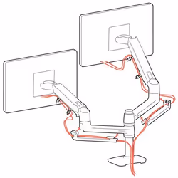 Ergotron LX Series 45-492-216 Supporti a parete per TV 24" Scrivania Bianco - Vista aggiuntiva 5
