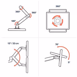 Ergotron LX Series 45-492-216 Supporti a parete per TV 24" Scrivania Bianco - Vista aggiuntiva 6