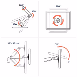 Ergotron LX Series 45-245-224 Supporti a parete per TV 27" Scrivania Nero - Vista aggiuntiva 4