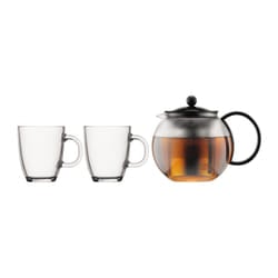 Bodum Assam Set Set di teiere 1000 ml Nero, Trasparente