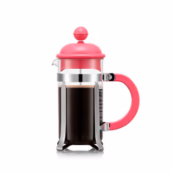Bodum 1913-539BTR, Сaffettiera a stantuffo, 0,35 L, Rosa, Trasparente, Plastica, Silicone, Acciaio inox, 3 tazze, CAFFETTIERA