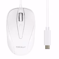 Macally UCTURBO, Ambidestro, Ottico, USB tipo-C, 1000 DPI, Bianco