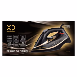 XD Enjoy XDSEA501 ferro da stiro Ferro da stiro a secco e a vapore Piastra in Ceramica 2200 W Nero, Oro