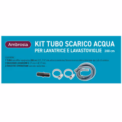 Ambrosia KIT: TUBO SCARICO LAVAT. CM200 CON CURVETTA + 1 RACCORDO P/TUBO SCARICO MM 17X17 + 2 FASCETTE STRINGITUBI - Vista aggiuntiva 3