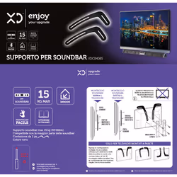 XD Enjoy XDCIM08S supporto da parete per casse acustiche Staffa per TV Nero - Vista aggiuntiva 2