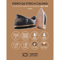 XD Enjoy XDSS199 ferro da stiro a caldaia 1,1 L Piastra in Ceramica Nero, Oro - Vista aggiuntiva 4