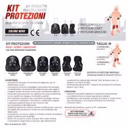 XD Enjoy XDRZ822BLK set di protezione sportiva Ciclismo, Pattinaggio in linea, Pattinaggio su rotelle, Skateboard - Vista aggiuntiva 5