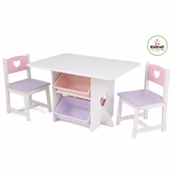 KidKraft 26913, Sedia, Bianco, Viola, Rosa, Forma rettangolare, MDF, Legno, Plastica, Gomma, 3 anno/i, 8 anno/i