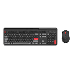 XD Enjoy XDYM2530 tastiera Mouse incluso USB + Bluetooth QZERTY Inglese britannico Nero, Grigio, Rosso