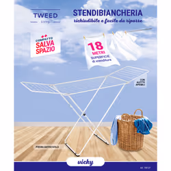 TWEED TW137 stendino e filo asciugabiancheria Stendibiancheria da pavimento Bianco - Vista aggiuntiva 2