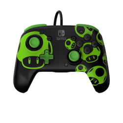 PDP REMATCH: 1-Up Glow in the Dark Nero, Verde USB Gamepad Analogico/Digitale Nintendo Switch, Nintendo Switch OLED