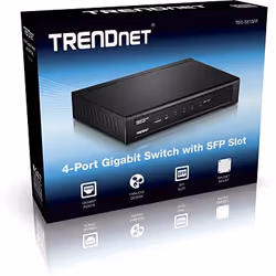 Trendnet TEG-S51SFP switch di rete Non gestito Gigabit Ethernet (10/100/1000) Nero - Vista aggiuntiva 4
