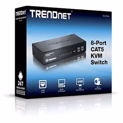 Trendnet TK-CAT508 switch per keyboard-video-mouse (kvm) Nero - Vista aggiuntiva 4
