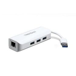 Trendnet TU3-ETGH3 replicatore di porte e docking station per laptop Bianco