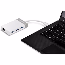 Trendnet TUC-ETGH3 replicatore di porte e docking station per laptop USB 3.2 Gen 1 (3.1 Gen 1) Type-C Grigio, Bianco - Vista aggiuntiva 5