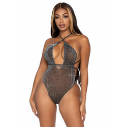Leg Avenue 89270_06522 completo e body da lingerie Nero, Argento