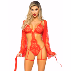 Leg Avenue 86123_00302 completo e body da lingerie Rosso - Vista aggiuntiva 4