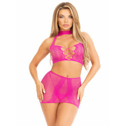 Leg Avenue 87201_31222 completo e body da lingerie Magenta
