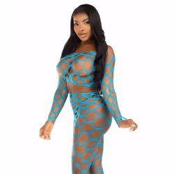 Leg Avenue 89325_05522 completo e body da lingerie Turchese - Vista aggiuntiva 3