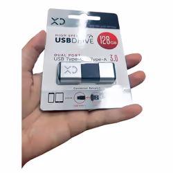 XD Enjoy XDUK999 unità flash USB 128 GB USB Type-A / USB Type-C 3.2 Gen 1 (3.1 Gen 1) Argento - Vista aggiuntiva 4