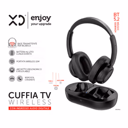 XD Enjoy XDGTK2 cuffia e auricolare Wireless Portatile TV Bluetooth Base di ricarica Nero - Vista aggiuntiva 4