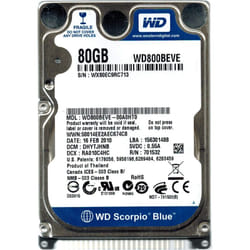 Western Digital Scorpio Blue 80GB disco rigido interno 5400 Giri/min 8 MB 2.5" Parallel ATA